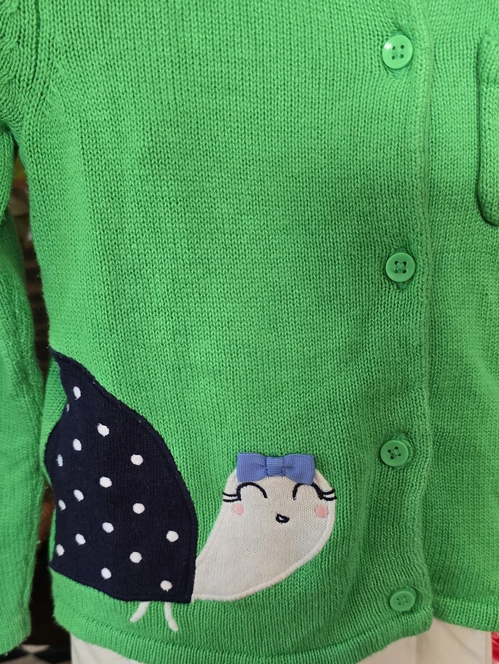 Gymboree Green Girls' Knit Cardigan Snail Sweater 3t